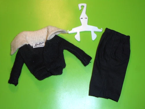 Vintage BARBIE 1962 1963 PAK BLACK CARDIGAN & BLACK SLIM SKIRT