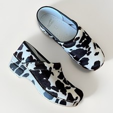 Dansko Clogs Cow Print Calf Hair Nurse Profes...