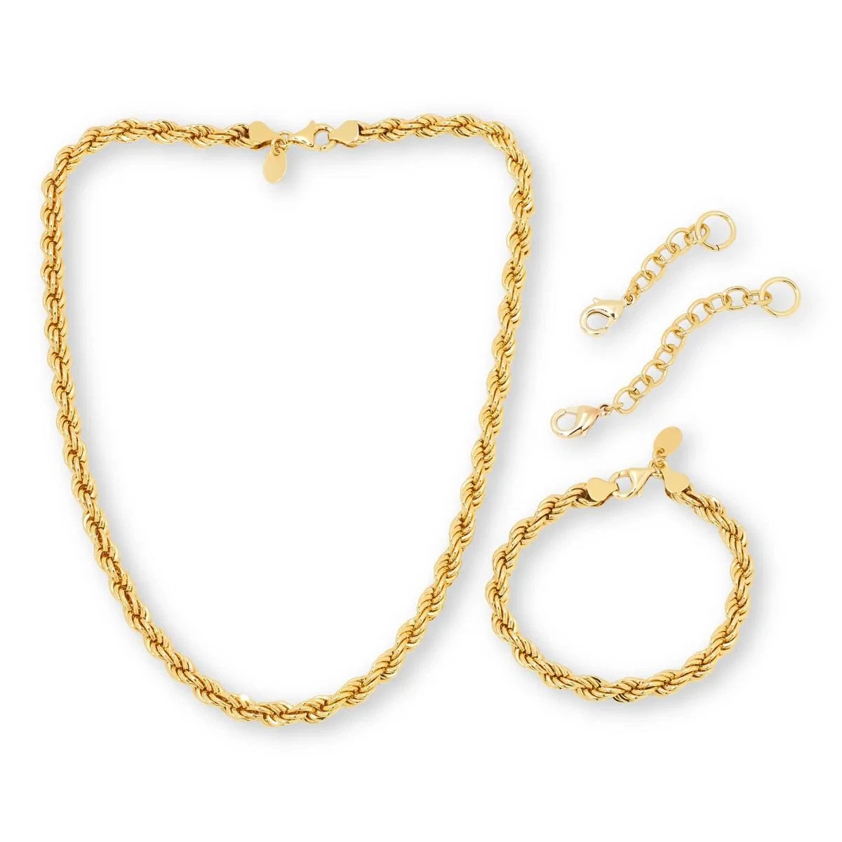 Bellezza Bronze Rope Chain Necklace & Bracelet 2-piece Set. S/M image 1