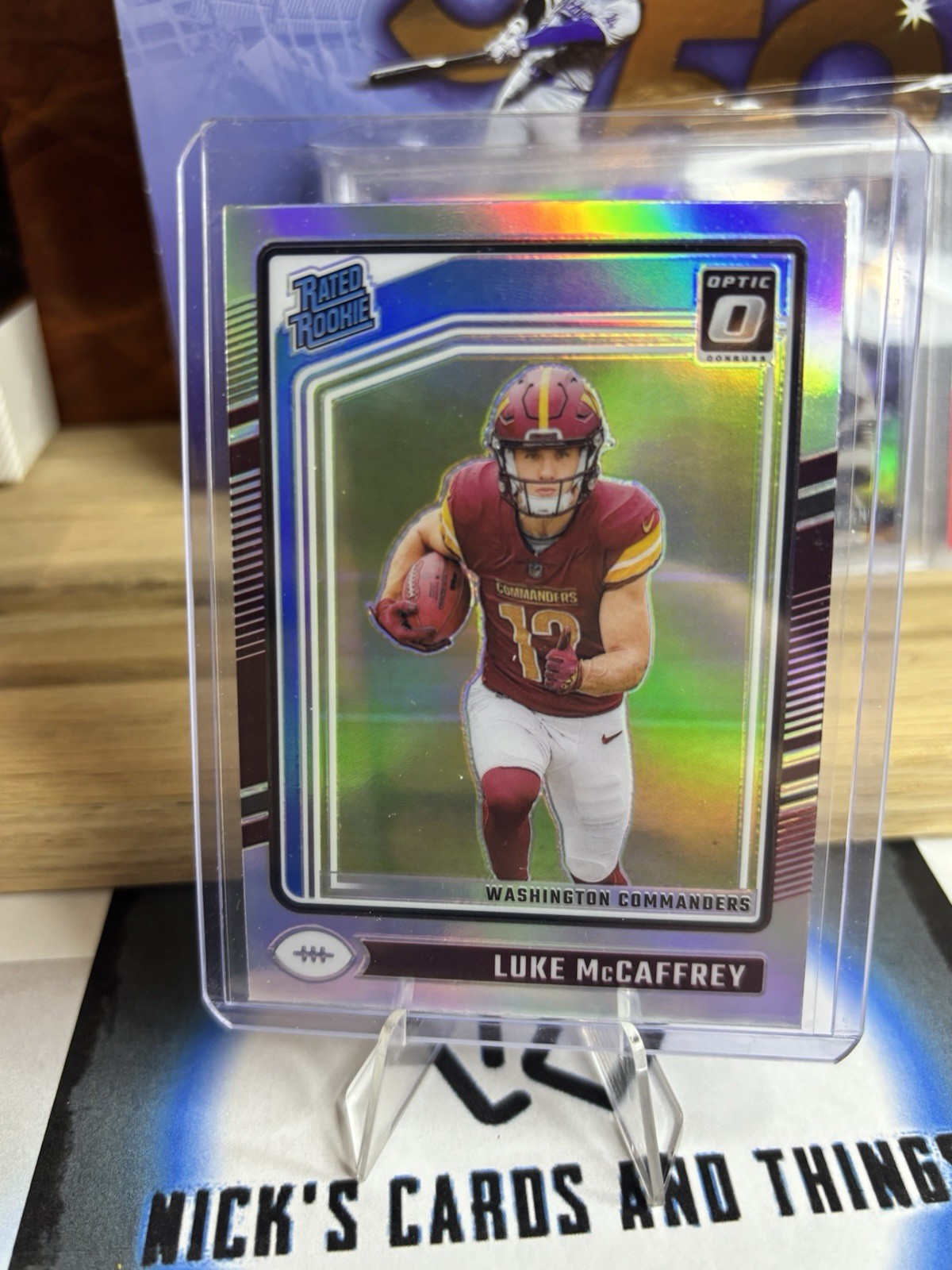 LUKE MCCAFFREY 2024 Optic Rated Rookie Silver Holo Prizm Commanders RC #268