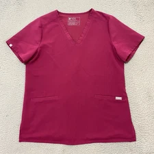 FIGS Scrub Top Womens L Pink V Neck Technical Collection FW1100