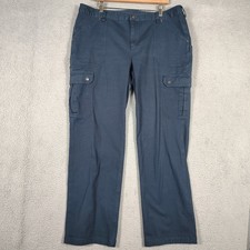 Duluth Trading Co Curvesetter Waistband Cargo Pants Women's 18X33 Blue Straight