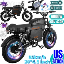 CHEEVALRY GT20 20inch Fat Tire Electric Motorbike Off Road 60V 43AH 6000W Adults