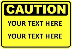 Personalised Custom Warning Sign Self Adhesive Warning Sticker