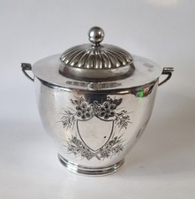 Small Antique Victorian Mappin And Webb Silver Plate Biscuit Barrel Ice Bucket