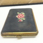 Colibri Gold Tone Handmade Floral Embroidered Cigarette Case