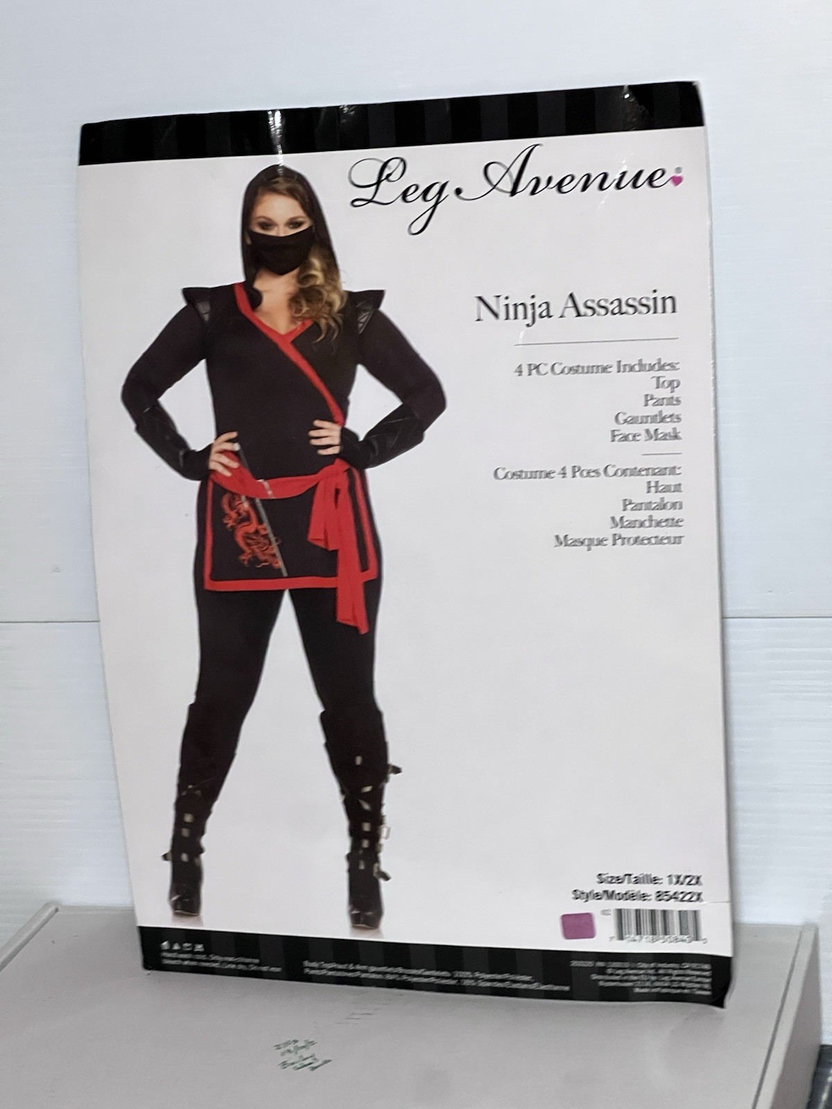 Ninja Assassin Plus Size Costume Black and red. Leg Avenue. SZ 1-2X NO MASK