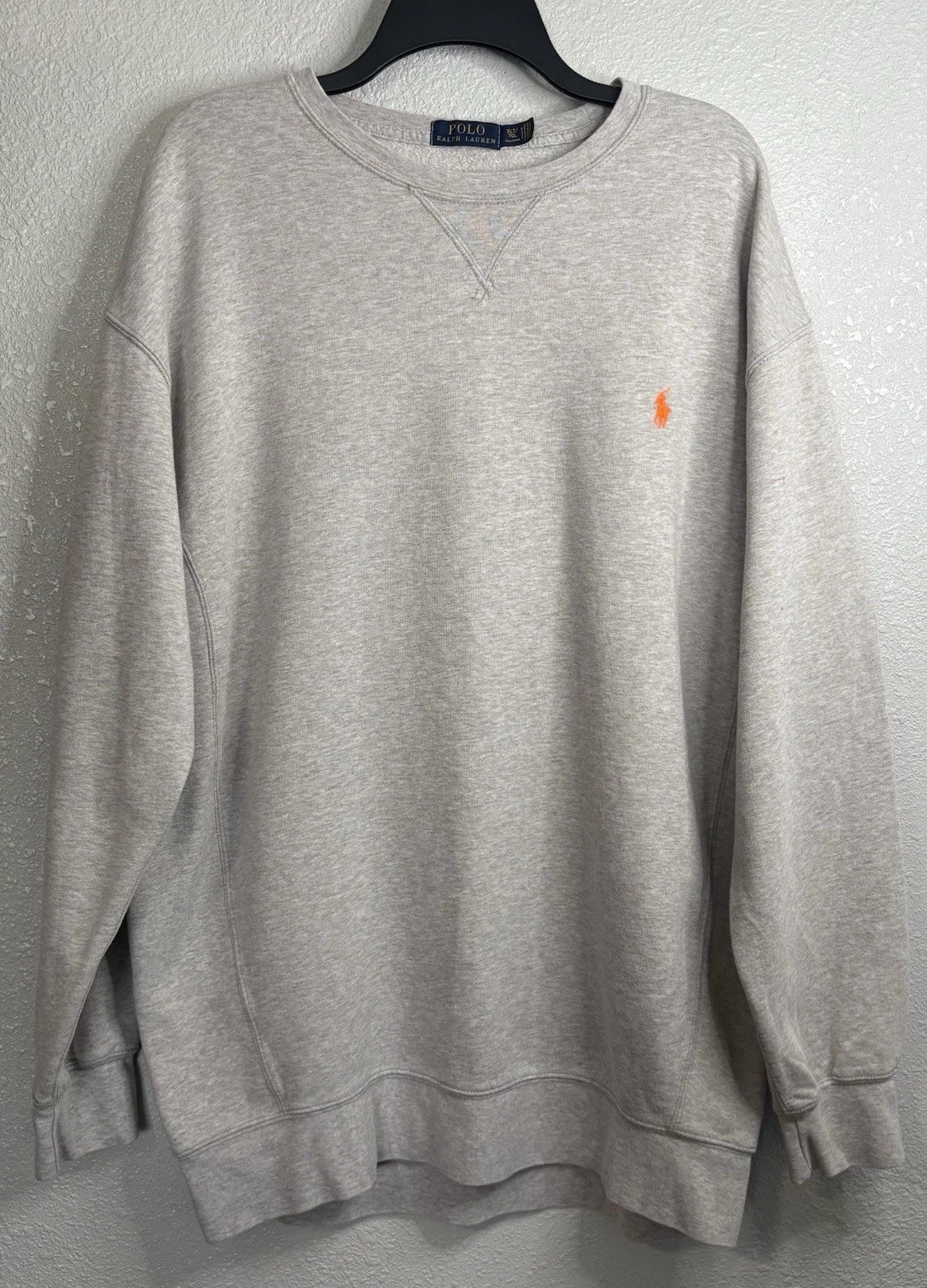 Polo Ralph Lauren Uomo Felpa Pony Girocollo TG XLT Cotone Poli Grigio