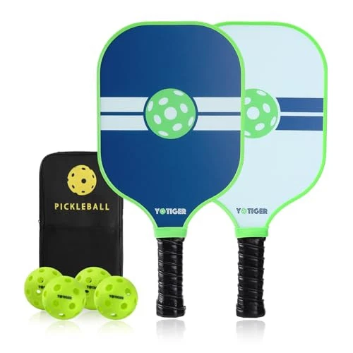 Pickleball Paddles Set of 2, Fiberglass Pickleball Paddles Set, Lightweight