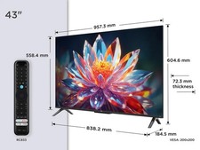 TCL T6C-UK 43 inch QLED 4K HDR 10+ Dolby Vision & Atmos Smart Fire TV 2025 New