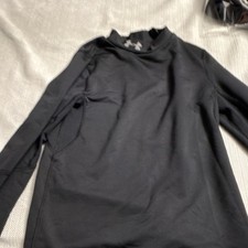 Under Armour ColdGear Boys Black YSM Fitted Mock Neck Long Sleeve Pullover