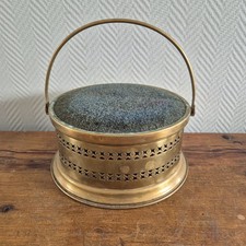 Ancien chauffe-pieds en laiton et cuivre Primitif