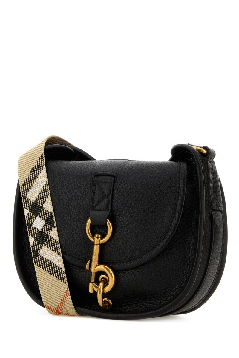 BURBERRY B Clip Black Leather Messenger Bag New | eBay