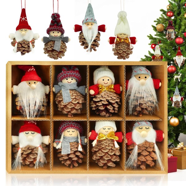 Weihnachtswichtel AnhäNger Christbaumschmuck Vintage Deko Set Figuren 8 StüCk-image
