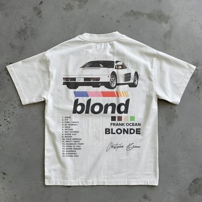 Frank Ocean blonde tour short sleeve white color back print shirt KV36818