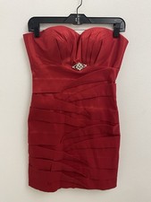dress, vintage, strapless, red, medium, dancing queen