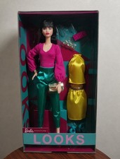 Barbie Signature Looks Doll Clothing Set Pink Top, Green Pants  Yellow Dress