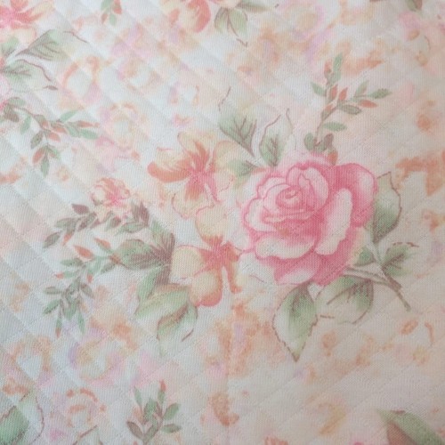 Miss Elaine Quilted House Coat Robe Woman Med Pink Floral Front Zip Cottage Nwt - Picture 7 of 10