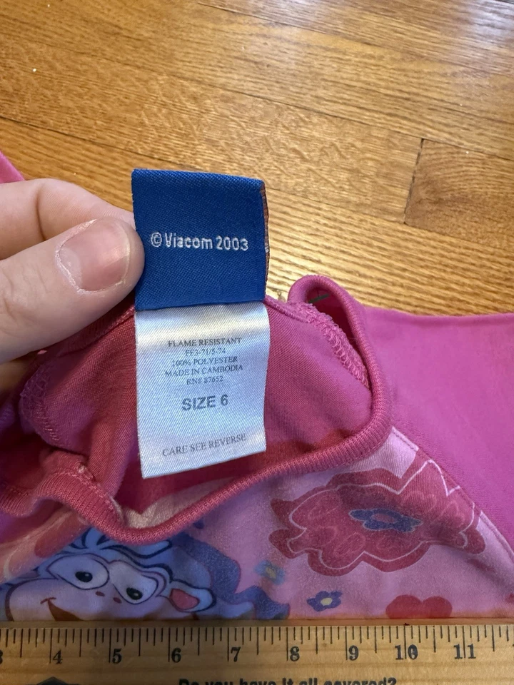 2003 Y2K Dora la Exploradora Nick Jr. Camiseta Camisón Pijama Lindo Talla 6 Niños Foto 4 de 4