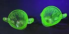 1930s ‘Cameo’ Uranium Glass Sugar & Creamer Set Ballerina/Dancer