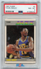 1987-88 FLEER BASKETBALL #6 THURL BAILEY, UTAH JAZZ - PSA 8 NM-MT (98246)