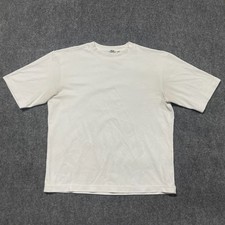 Uniqlo U AIRism Cotton Oversized T Shirt Mens Large White Half Sleeve Crew Neck