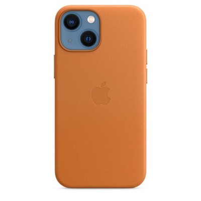 iPhoneアクセサリー Apple iPhone 13 mini Leather Case Genuine Apple iPhone 13 Mini Leather MagSafe Case / Cover - Golden