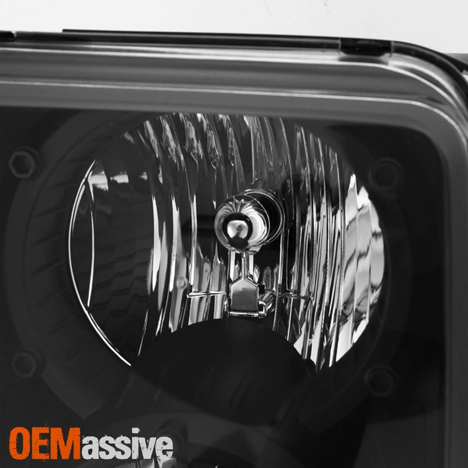 Par de repuesto de faros delanteros negros ámbar para Jeep Commander SUV 06-10 Foto 4 de 4