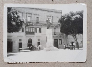 Rare Malta Gozo Photo Square with Monument Rabat Gozo 1930s