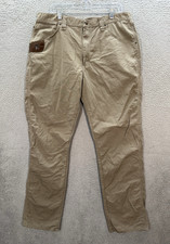 Wrangler Riggs Pants Mens 38x34 Tan Ripstop Technician Workwear Chore Grunge