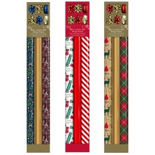 Christmas Wrapping Paper Bows And Ribbon 9 Pack - Choose Design