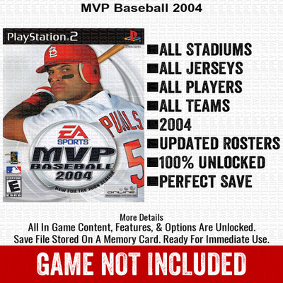 MVP Baseball 2004 100% PS2 Memory Card All CHEATS ITEMS