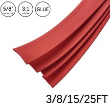 3:1 Heat Shrink Tube - 5/8" Red Dual Wall Marine Adhesive Glue Lined Waterproof