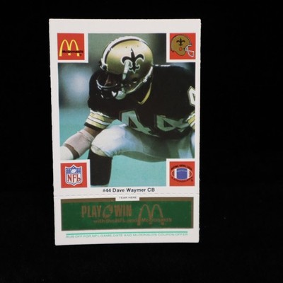 1986 Dave Waymer  Saints  Green  McDonald's Regular Issue Game Card #44