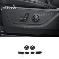 For Dodge Ram 1500 TRX 2022-2023 Carbon Fiber Seat Button Handle Cover Trim 6PCS