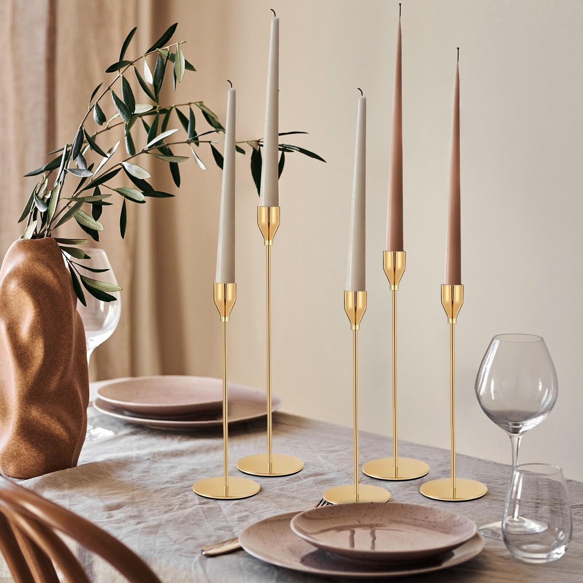 Kerzenhalter Aus Eisen, Goldfarben – Für Stabkerzen, 2 Stück, Hochzeit & Party