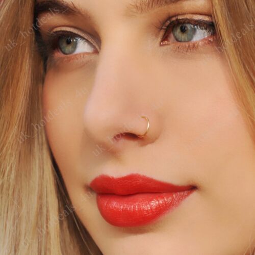 Fake Nose Ring Septum Ring Hoop Cartilage Tragus Helix Small Thin Piercing Daith - Afbeelding 1 van 2