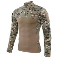 Tactical Shirt Long Sleeve Combat Shirt Top Camo Airsoft Outdoor Hunting Camo MC