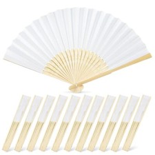 Foldable Bamboo Fans Eastern Style 12PCS for DIY Decoration or Party Favors