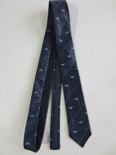 Krawatte Leder Echtleder mit Adler dunkelblau gefüttert vintage  /Kr