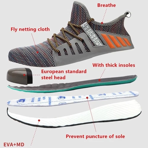 Scarpe Antinfortunistiche da Lavoro Uomo Stivali Indistruttibili Antiforatura Funzionante Sneakers - Foto 5 di 16