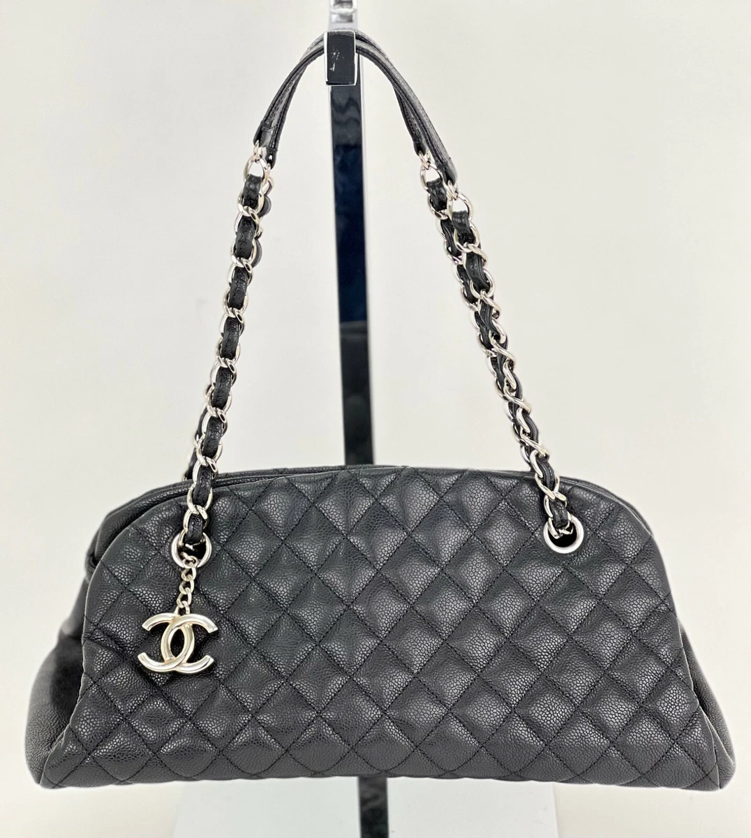 chanel bag authentic black Leather With Authenticity Card