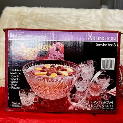 ANCHOR HOCKING社のPUNCH ボウルセット　ARLINGTON27 Vintage anchor hocking arlington punch bowl set 