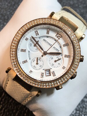 ４４％オフ！マイケルコース ホワイトレザーウォッチ MK2281 マイケルコース 時計/Michael Kors/パーカー/MK2281/ホワイト×ホワイト