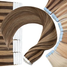 40 Stück Tape in Extensions 100% Remy Echthaar Haarverlängerung Skin Weft Tresse