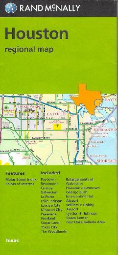 Houston, Regional Metro Map, Texas, by Rand McNally - 2021 edition