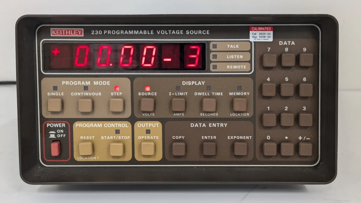 Alimentation DC Keithley 230, Source Tension +/- 50µV à +/-101V, 100W, Rackable