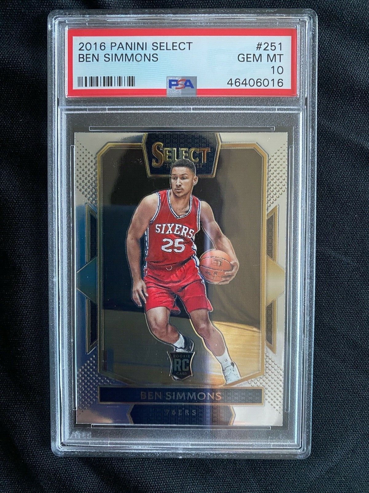 2016 PANINI SELECT BEN SIMMONS ROOKIE RC CARD COURTSIDE #251 PSA 10! LOW POP!!!