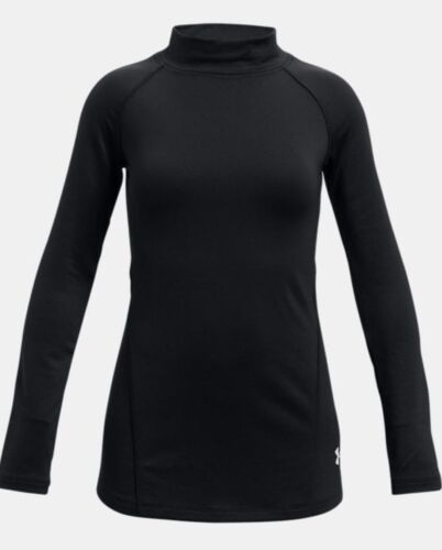 Under Armour Black ColdGear Youth Girls Small Mockneck Shirt New With Tags NEW