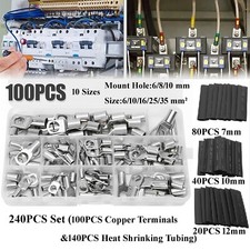 240pcs Copper Wire Lugs Battery Cable Ends Terminal SC Connectors Assortment Kit
